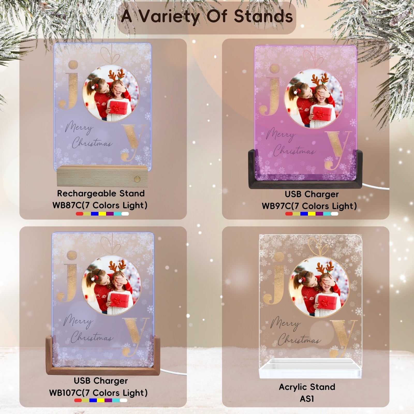 Customised Acrylic Plaque with Lights,Christmas Family Photo Frames Present for Daughter Son from Daddy Mum,Personalised Picture Frame for Grilfriend Boyfriend,Best Friend Gift Ideas - uniqicon