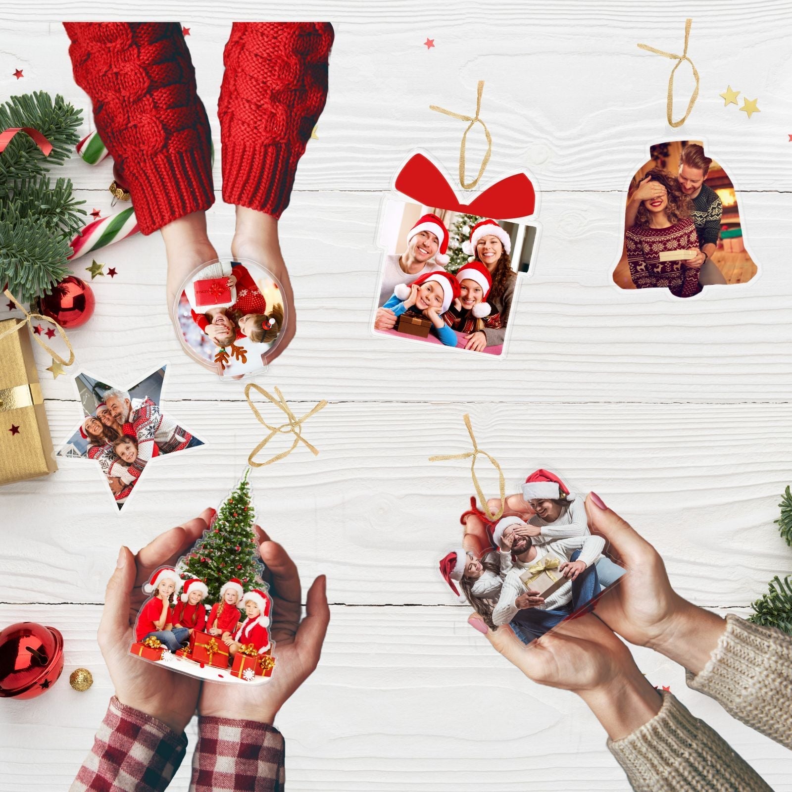 Personalized Christmas Ornaments, Custom Shape With Names, Using My Own Photo, 2024 2D Christmas Décor Tree Bauble Decorations Xmas Ornament Memories Personalized For Christmas Family Keepsake - uniqicon