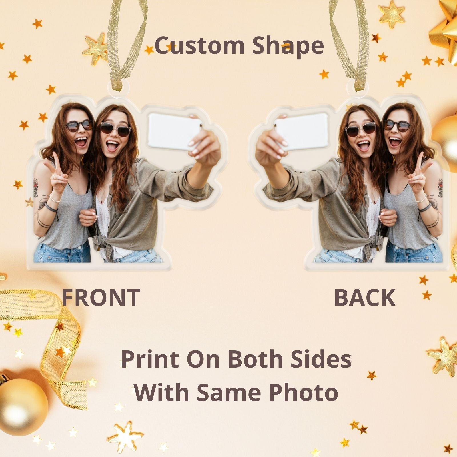 Personalized Christmas Ornaments, Custom Shape With Names, Using My Own Photo, 2024 2D Christmas Décor Tree Bauble Decorations Xmas Ornament Memories Personalized For Christmas Family Keepsake - uniqicon