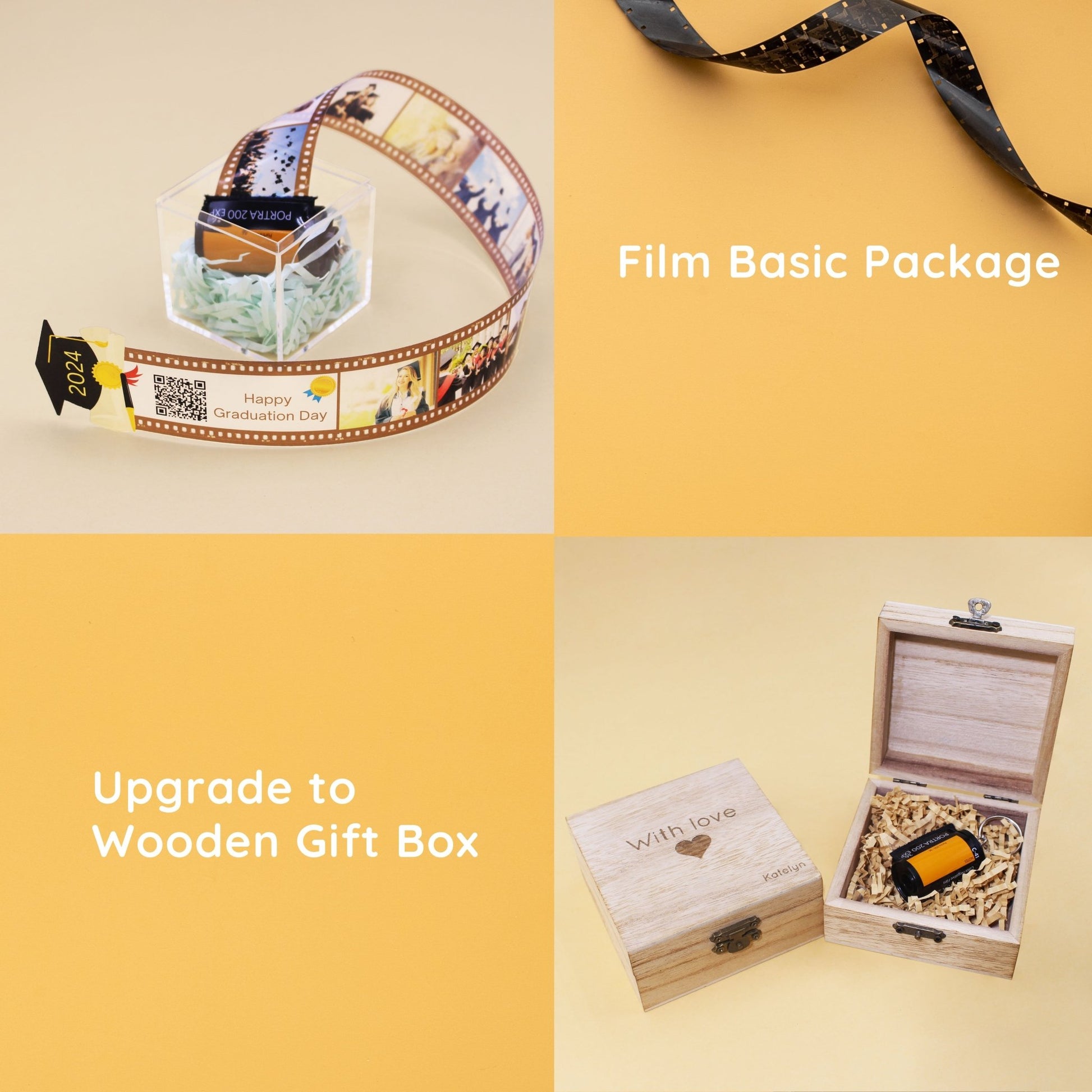 Personalized Customized Memory Retro Camera Film HD Photo Album Film Roll Keychain FG1 Voice Message Creative Birthday Valentine Christmas Graduation Friend Anniversary Gift Souvenir Customized Handmade - uniqicon