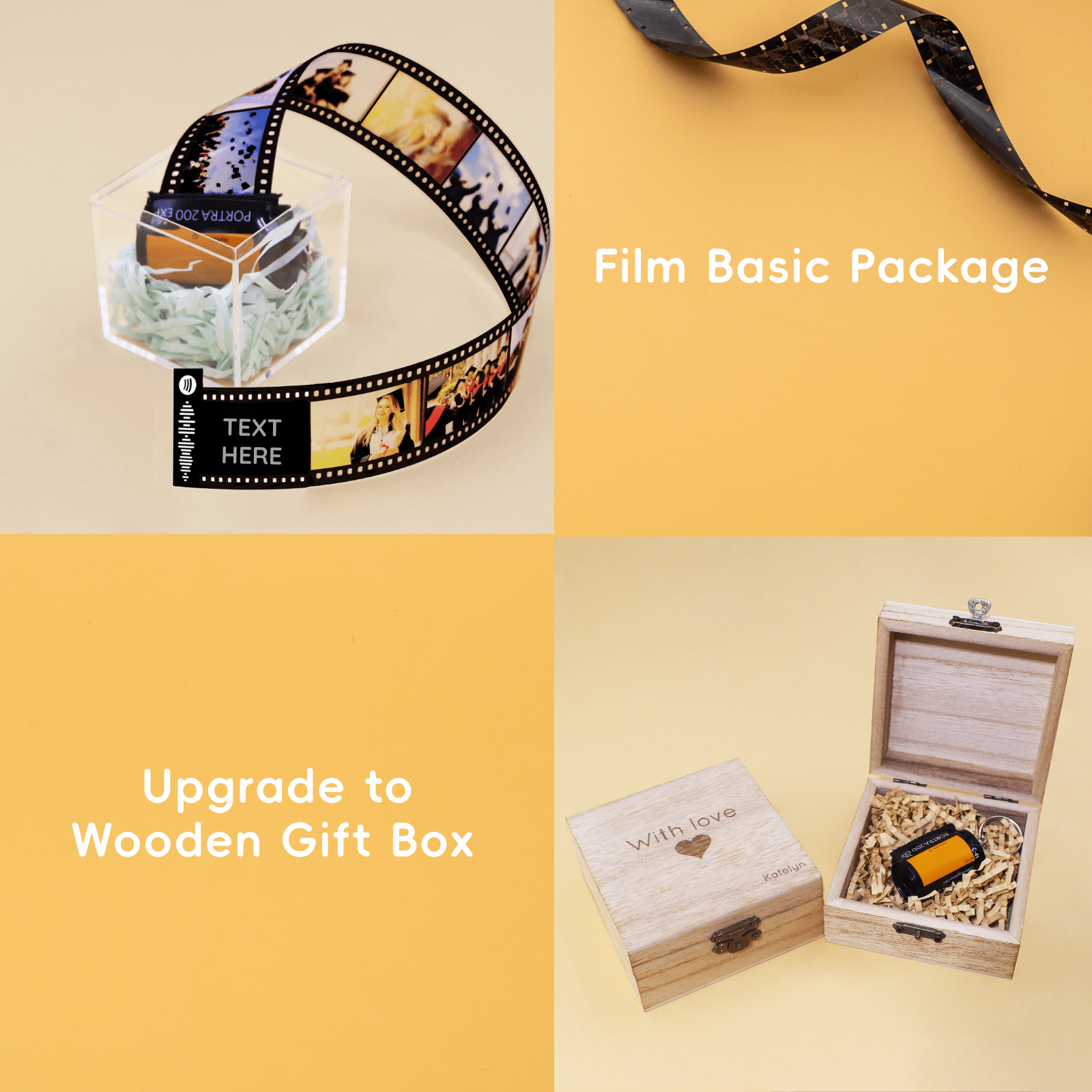 Personalized Customized Memory Retro Camera Film HD Photo Album Film Roll Keychain Spotify Voice Message Creative Birthday Valentine Christmas Graduation Friend Anniversary Gift Souvenir Customized Handmade - uniqicon