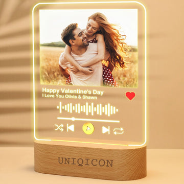 個人化Spotify二維碼壓克力相框 - 客製化音樂牌匾禮物，適合男朋友、女朋友、姐妹或生日