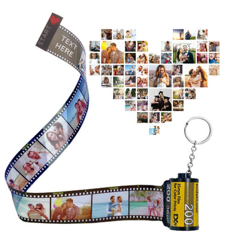 Personalized Customized Memory Retro Camera Film HD Photo Album Film Roll Keychain F3 Voice Message Creative Birthday Valentine Christmas Graduation Friend Anniversary Gift Souvenir Customized Handmade